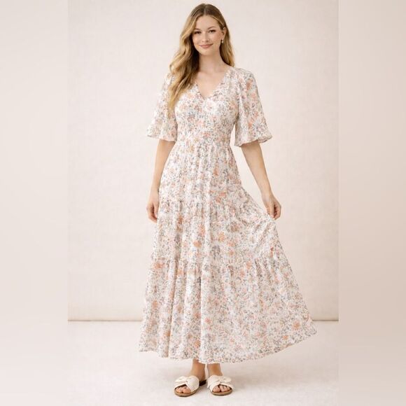 Tuckernuck Dresses & Skirts - Tuckernuck The Ginger Floral Short Flutter Sleeves Maxi Dress NWOT